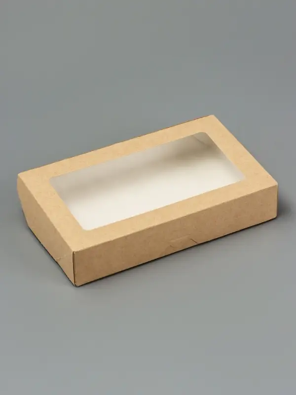 Контейнер навынос, с окном, крафт, МИКС, 20×12×4 см