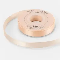 Лента атласная TEIRA, двухсторонняя, 15 мм, 25&plusmn;1 м, светло-бежевая №112