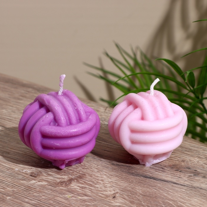 Свеча  Свеча "Клубок" 6х5х6 см, соевый воск МИКС