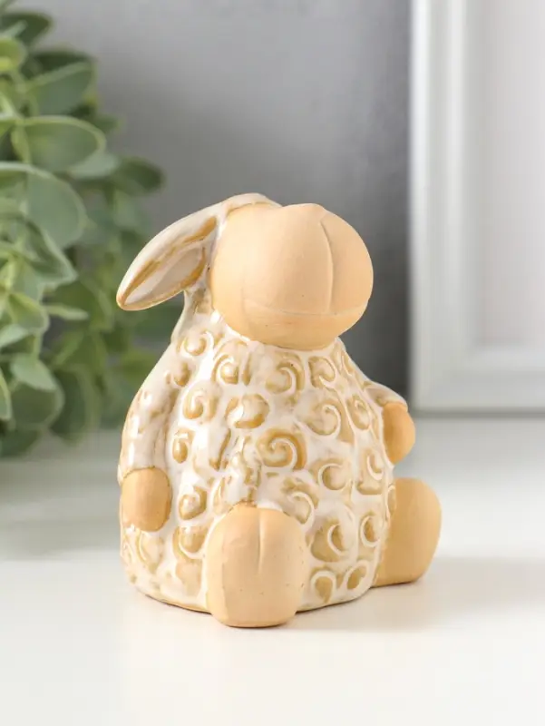 Сувенир керамика "Кудряш бараш" беж 7х7х8 см