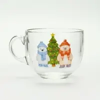 Кружка стеклянная новогодняя &laquo;Мишки в лесу&raquo;, 500 мл