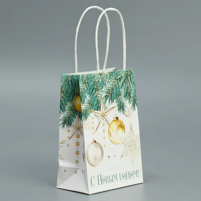 Пакет подарочный новогодний крафтовый «Роскошь Нового года», 15 х 10 х 6 см Пакет подарочный новогодний крафтовый «Роскошь Нового года», 15 х 10 х 6 см