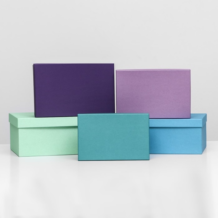 Набор прямоугольных коробок 15в1  Набор прямоугольных коробок 15в1 "Лаванда" 47,5 х 36 х 17,5- 13 х 8 х 4,5 см