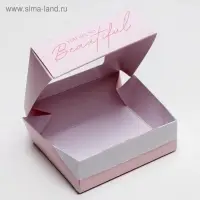 Кондитерская упаковка, коробка с ламинацией «Beautiful», 10 х 8 х 3.5 см