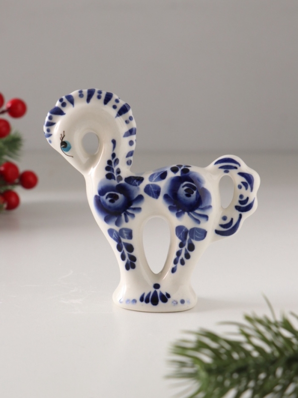 Статуэтка фарфоровая Статуэтка фарфоровая "Лошадь Классика кобальт", /авторская роспись О.Огородниковой/ в. 10 см 1087879