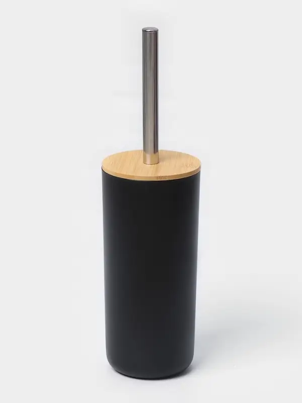 Аксессуары для ванной комнаты SAVANNA &laquo;Вуди&raquo;, 6 предметов, мыльница, дозатор, 2 стакана, ёршик, ведро, чёрные