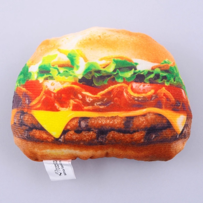 Игрушка для собак с пищалкой «Бургер» из текстиля, 12 х 9,3 см Игрушка для собак с пищалкой «Бургер» из текстиля, 12 х 9,3 см