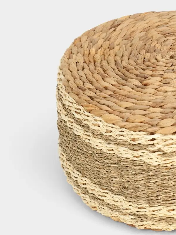 Пуфик, 40&times;40&times;20 см, водный гиацинт, сиграсс