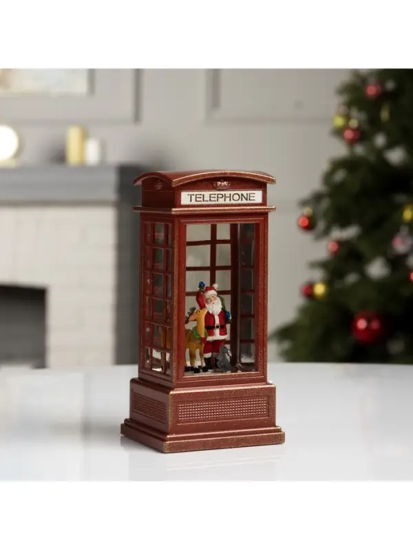 Светодиодная фигура &laquo;Дед Мороз и олень&raquo; 9&times;20&times;8 см, пластик, от батареек ААх3, USB, свечение тёплое белое