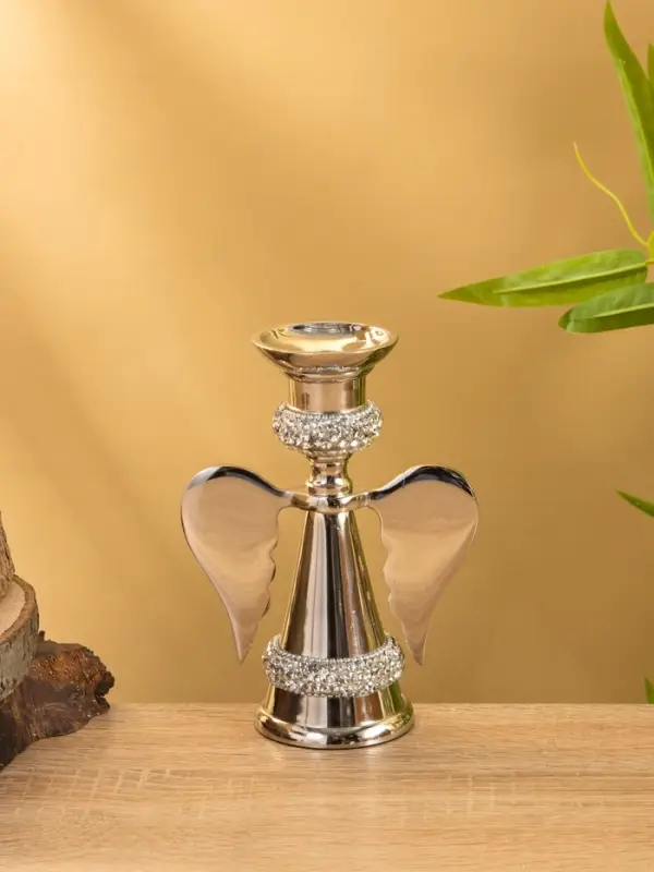 Подсвечник  Подсвечник "Крылья" с кристаллами, алюминий 11х6,5х16 см