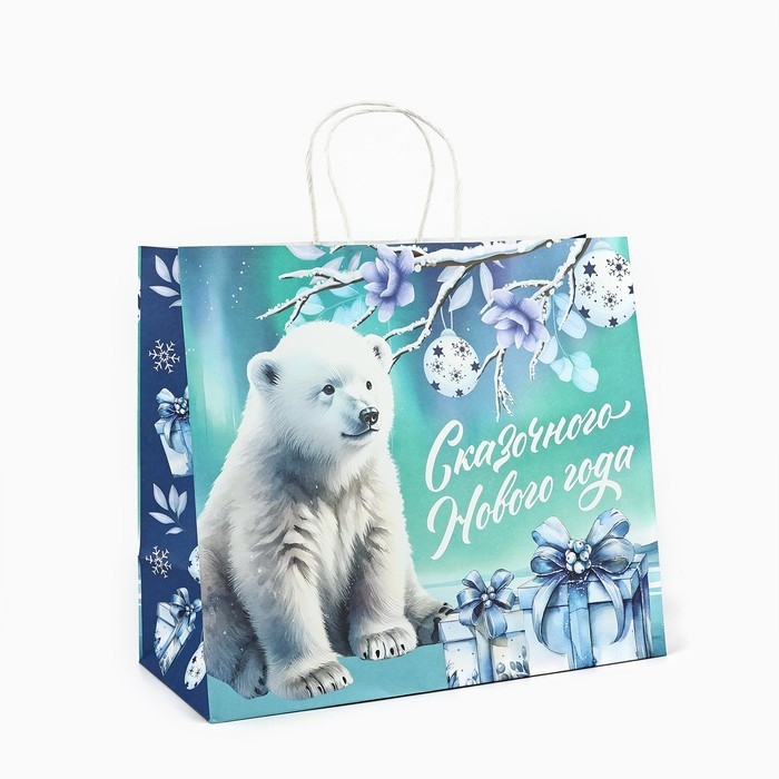 Пакет подарочный новогодний крафтовый «Новый год», 32 х 28 х 15 см, Новый год Пакет подарочный новогодний крафтовый «Новый год», 32 х 28 х 15 см, Новый год