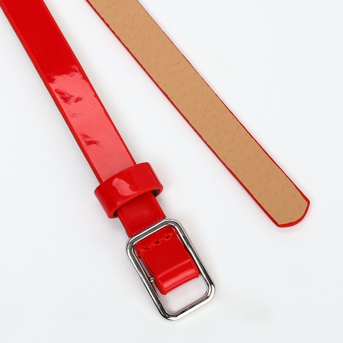 Ремень женский, ширина 1,3 см, пряжка металл, цвет красный Ремень женский, ширина 1,3 см, пряжка металл, цвет красный
