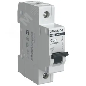 Выключатель автоматический ВА47-29М 1P 50А 4,5кА C GENERIC