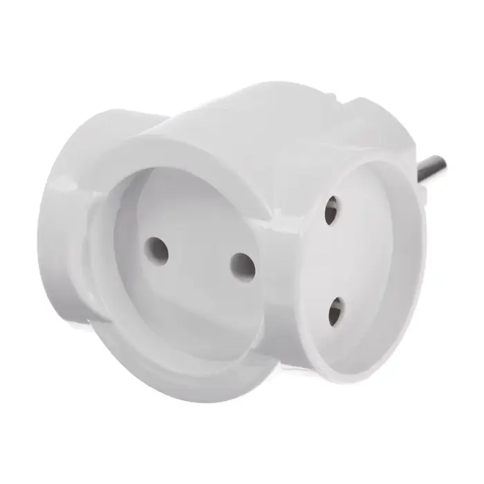 Тройник электрический 10A, без з/к, 220В, белый Тройник электрический 10A, без з/к, 220В, белый