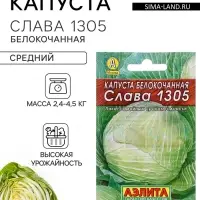 Семена Капуста белокочанная &laquo;Слава 1305 Лидер&raquo;, среднеспелая, 0.5 г, &laquo;Аэлита&raquo;