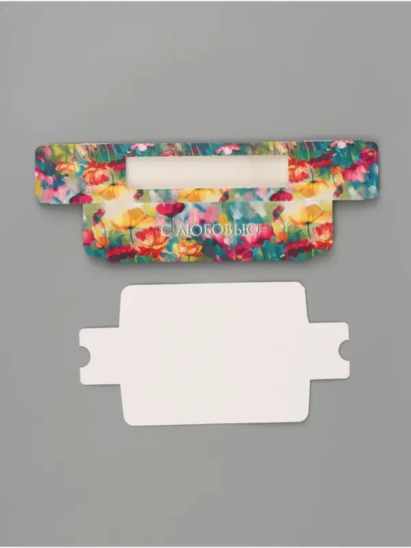 Коробка подарочная с окном &laquo;С любовью. Цветы&raquo;, 18&times;5.5&times;5.5 см, самосборная