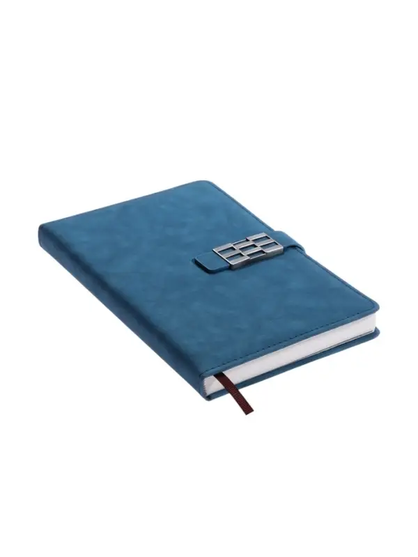 Ежедневник недатированный формат А5, с хлястиком, 112л, линия, пвх, Синий Ежедневник недатированный формат А5, с хлястиком, 112л, линия, пвх, Синий