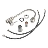 Смеситель для кухни ZEIN Z2390, гибкий излив, картридж керамика 40 мм, нерж. сталь, сатин