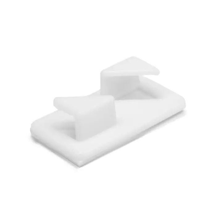 Держатель самоклеящийся для проводов и гирлянд ТУНДРА krep, 8×30×15 мм, белый, 8 шт.