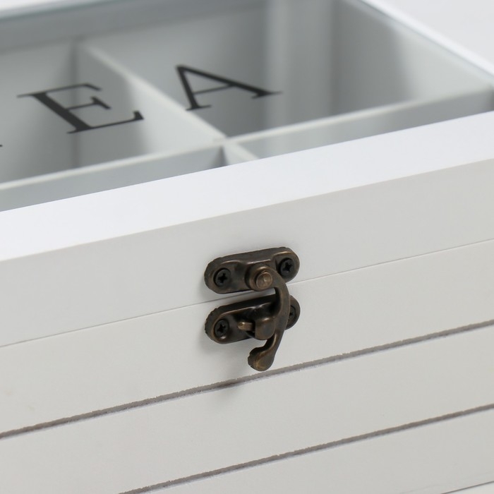 Шкатулка дерево 6 делений  Шкатулка дерево 6 делений "Ящик с уголками" 16,2х24х8,3 см