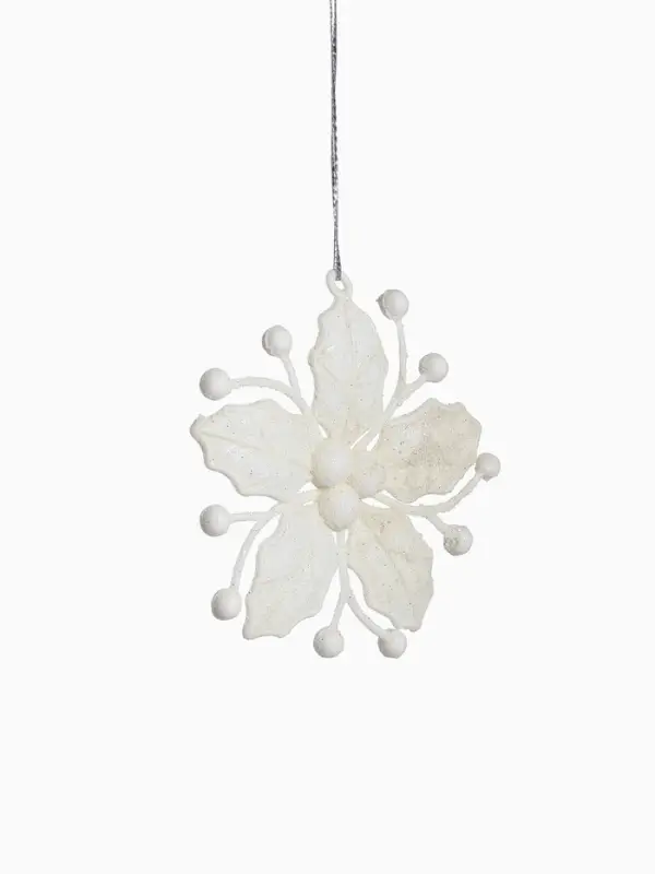 Ёлочная игрушка &laquo;Зимнее волшебство. Снежный цветок&raquo; пластик, 9 см, белый