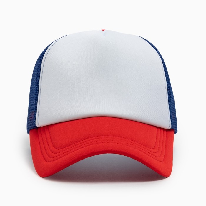 Бейсболка с сеткой MINAKU, цвет белый/красный, размер 56-58