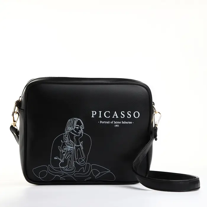 Сумка женская на молнии TEXTURA, 22&times;8&times;17 см, чёрная