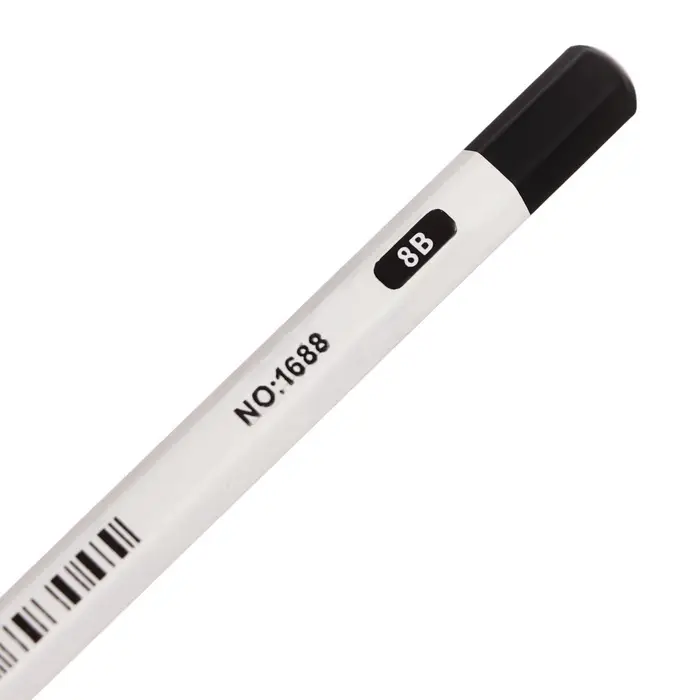 Карандаш угольный чёрный 8 В, корпус белый Карандаш угольный чёрный 8 В, корпус белый