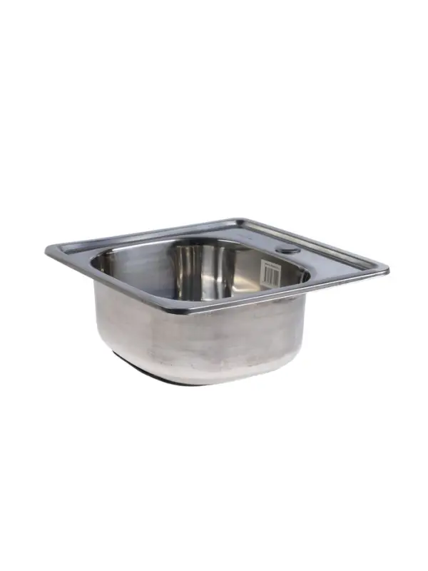 Мойка кухонная MIXLINE 531266, врезная, толщина 0.6 мм, 38&times;38&times;15 см, вып. 3 1/2", с сифоном