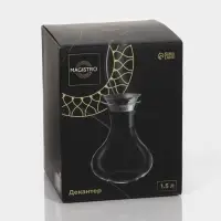 Декантер Magistro &laquo;Богема&raquo;, 1.5 л, 15.5&times;20.5 см, металлическая крышка с диспенсером, стекло, прозрачный