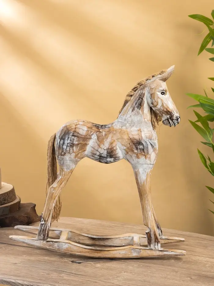 Сувенир «Лошадка-качалка, 41×12.5×44 см, дерево, бежевый Сувенир «Лошадка-качалка, 41×12.5×44 см, дерево, бежевый