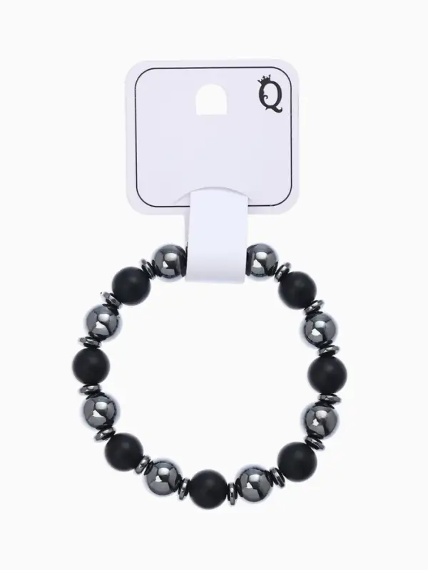 Браслет из бусин &laquo;Шунгит и Гематит&raquo;, d=5.5 см, чёрный