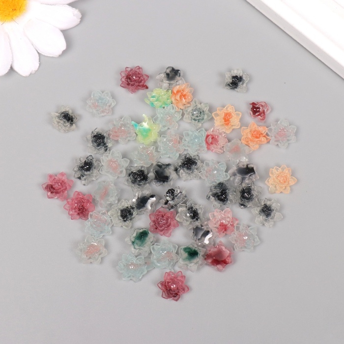 Декор для творчества акрил Декор для творчества акрил "Лотос" светится в темноте, меняет цвет от у/ф набор 50 шт 1,1х1,1 см 1