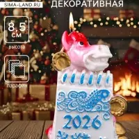 Свеча декоративная &laquo;Лошадка с открыткой&raquo; 6&times;4.5&times;8.5 см, розово-голубой