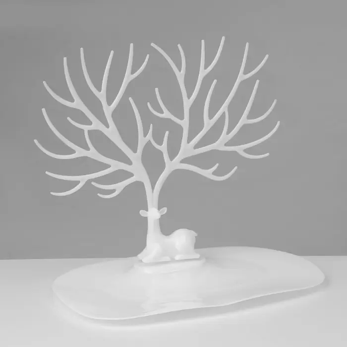 Подставка для украшений &laquo;Олень&raquo;, 25&times;15&times;22 см, прямоугольное основание, белая