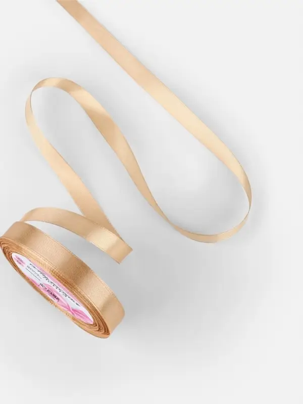 Лента атласная, 12 мм, 23±1 м, бежевая №267 Лента атласная, 12 мм, 23±1 м, бежевая №267