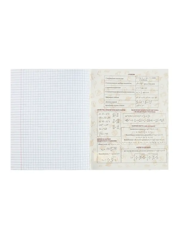 Тетрадь предметная 48 листов в клетку Calligrata, &laquo;Кеды. Алгебра&raquo; картонная обложка