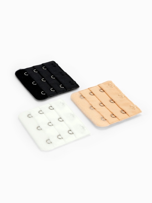 Застёжка для бюстгальтера, удлинитель, 3 ряда 3 крючка, 5.5×5 см, 3 шт. Застёжка для бюстгальтера, удлинитель, 3 ряда 3 крючка, 5.5×5 см, 3 шт.