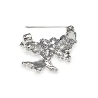 Брошь &laquo;Бабочки порхающие&raquo;, серая в серебре