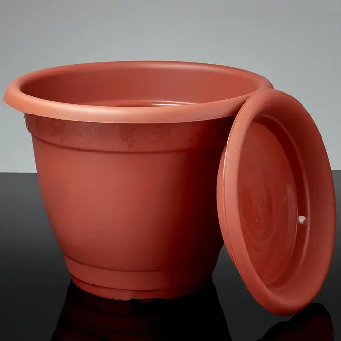 Горшок для цветов с поддоном &laquo;Борнео&raquo;, 25.8 л, пластиковый, цвет терракотовый