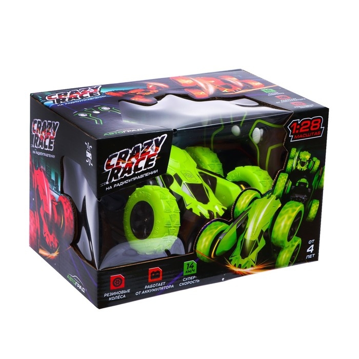 Машина-перевёртыш радиоуправляемая «Трюкач», работает от аккумулятора, цвет зелёный Машина-перевёртыш радиоуправляемая «Трюкач», работает от аккумулятора, цвет зелёный