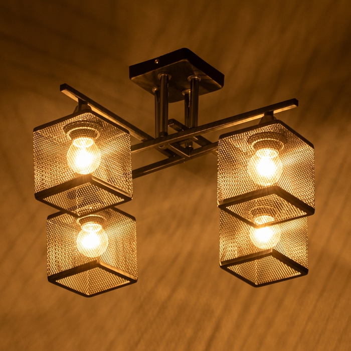 Люстра Люстра "Куб" 4х60Вт Е27 Чёрный 38,5х38,5х27см