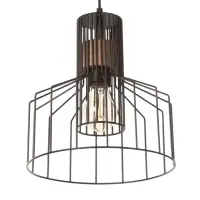 Светильник потолочный BayerLux &laquo;Крит&raquo;, 1&times;40 Вт, Е27, черный/коричневый, 24.5&times;24.5&times;32(132)см