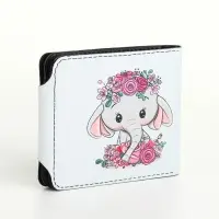 Кошелёк детский &laquo;Слоник&raquo;, маленький, на кнопке, белый