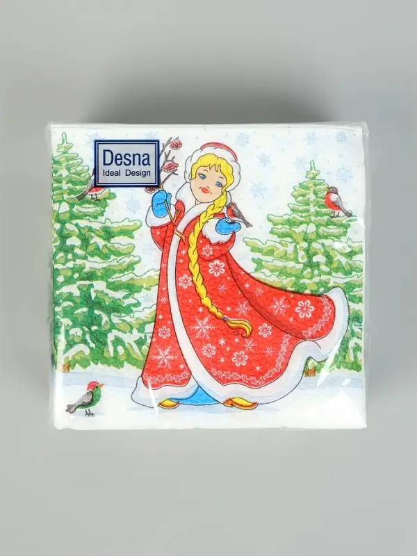 Салфетки новогодние бумажные &laquo;Снегурочка&raquo;, 1 слой, 24&times;24 см, 40 шт.