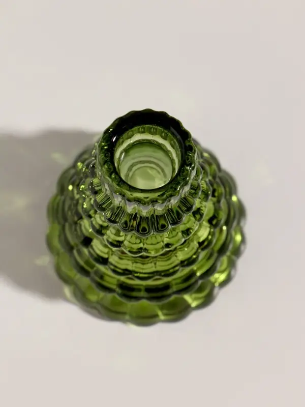 Подсвечник стекло  Подсвечник стекло "Ёлочка" зелёный d=2 см 8,5х8,5х13,5 см