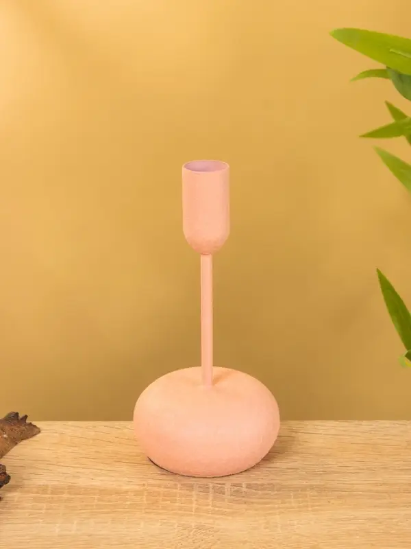 Подсвечник на 1 свечу текстурный  Подсвечник на 1 свечу текстурный "Пудровый розовый" 8х8х15,5 см