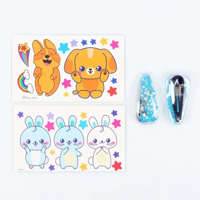 Переводные татуировки детские «Зайчик», с заколками, тату — 29 шт.