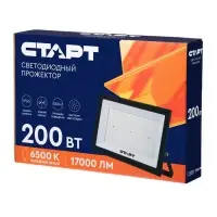 Прожектор светодиодный СТАРТ, 200 Вт, 17000 Лм, 6500К, IP65, чёрный