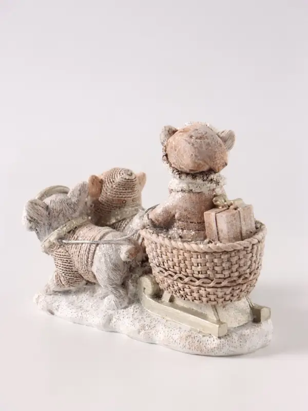 Фигурка &laquo;Новогодние сани с корги&raquo;, 10 см, полистоун